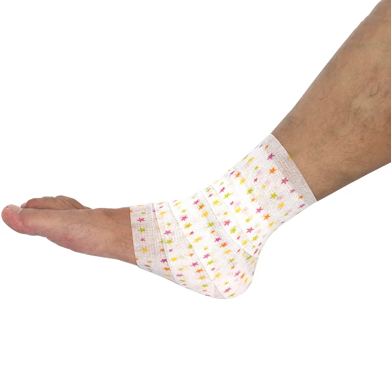 Colorful Printed Self Adhesive Elastic Bandage Wrap Tape 4.8m Sports Protector Bands for Finger Ankle Palm Joint Pet