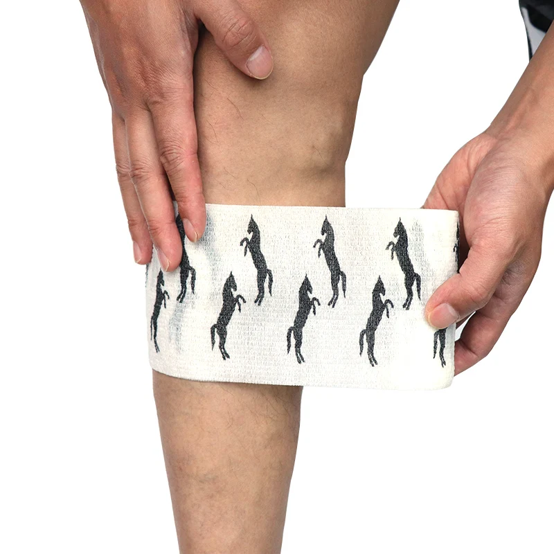 Colorful Printed Self Adhesive Elastic Bandage Wrap Tape 4.8m Sports Protector Bands for Finger Ankle Palm Joint Pet