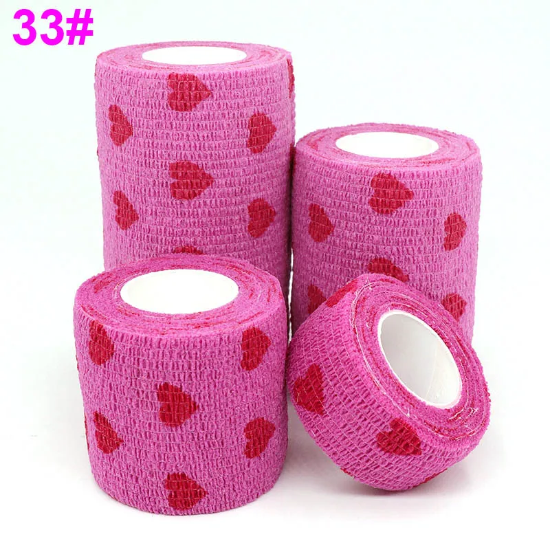 Colorful Printed Self Adhesive Elastic Bandage Wrap Tape 4.8m Sports Protector Bands for Finger Ankle Palm Joint Pet