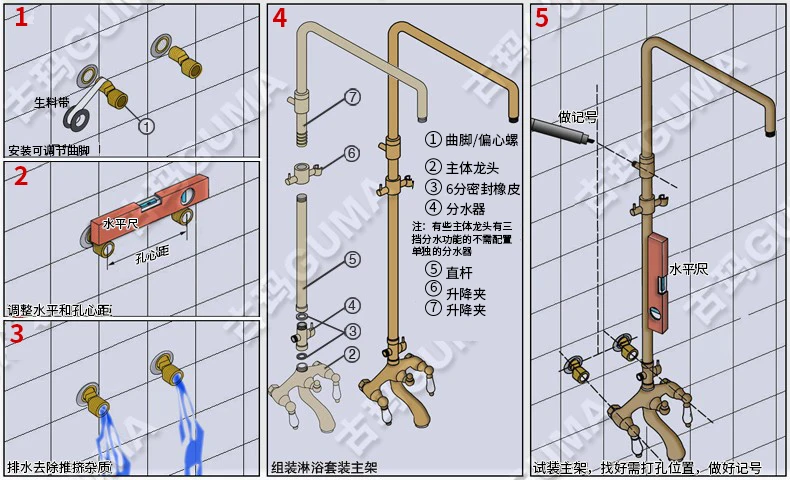 Classic Antique Brass Bathroom Shower Faucet Set Bathtub Shower Faucet Bath Shower Tap Rainfall Shower Head Swivel Watering