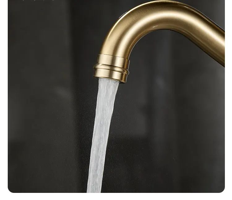 Brass Brushed gold vintage Basin Faucet Bathroom cabinet wash Basin Hot and Cold Water Faucet splash-proof XT-450