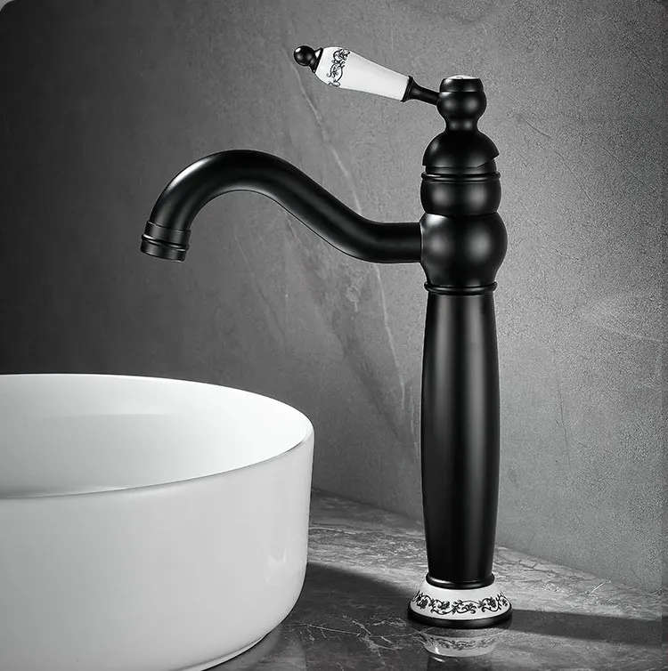 Brass Brushed gold vintage Basin Faucet Bathroom cabinet wash Basin Hot and Cold Water Faucet splash-proof XT-450