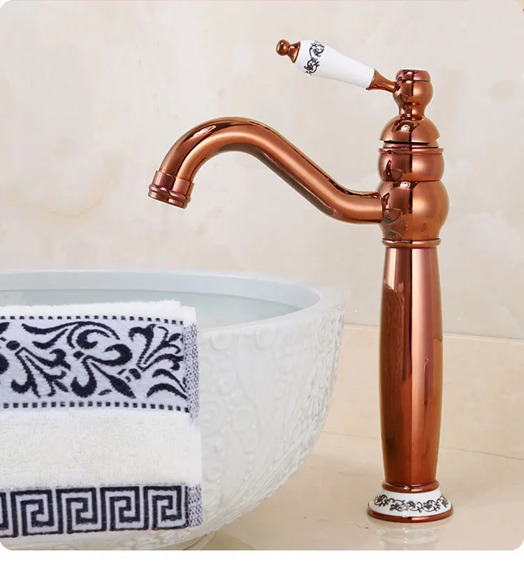 Brass Brushed gold vintage Basin Faucet Bathroom cabinet wash Basin Hot and Cold Water Faucet splash-proof XT-450