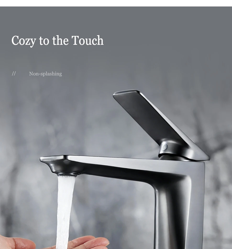 Basin Faucet Modern Black Bathroom Mixer Sink Tap Brushed Gold/Gunmetal/Chrome Wash basin Faucet Hot and Cold Sink Faucet New