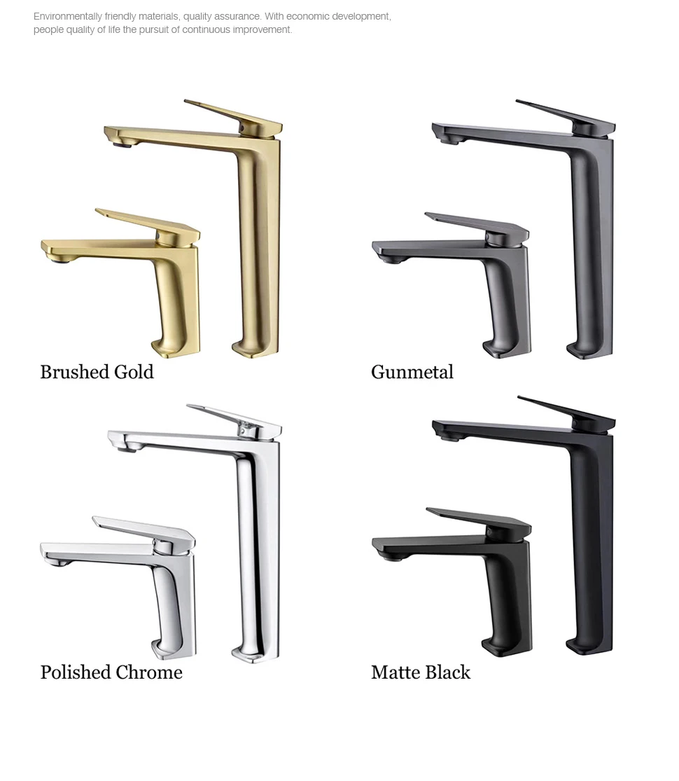 Basin Faucet Modern Black Bathroom Mixer Sink Tap Brushed Gold/Gunmetal/Chrome Wash basin Faucet Hot and Cold Sink Faucet New