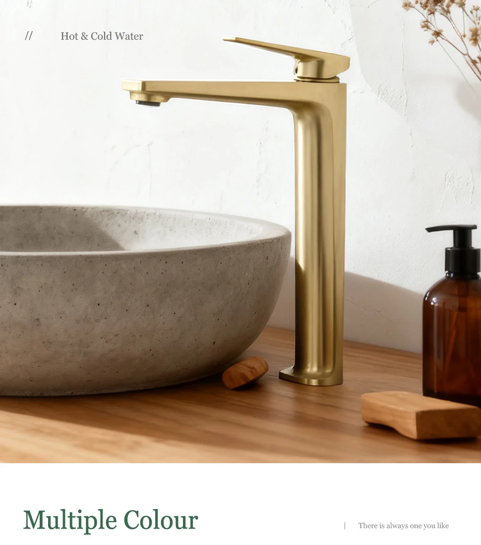 Basin Faucet Modern Black Bathroom Mixer Sink Tap Brushed Gold/Gunmetal/Chrome Wash basin Faucet Hot and Cold Sink Faucet New