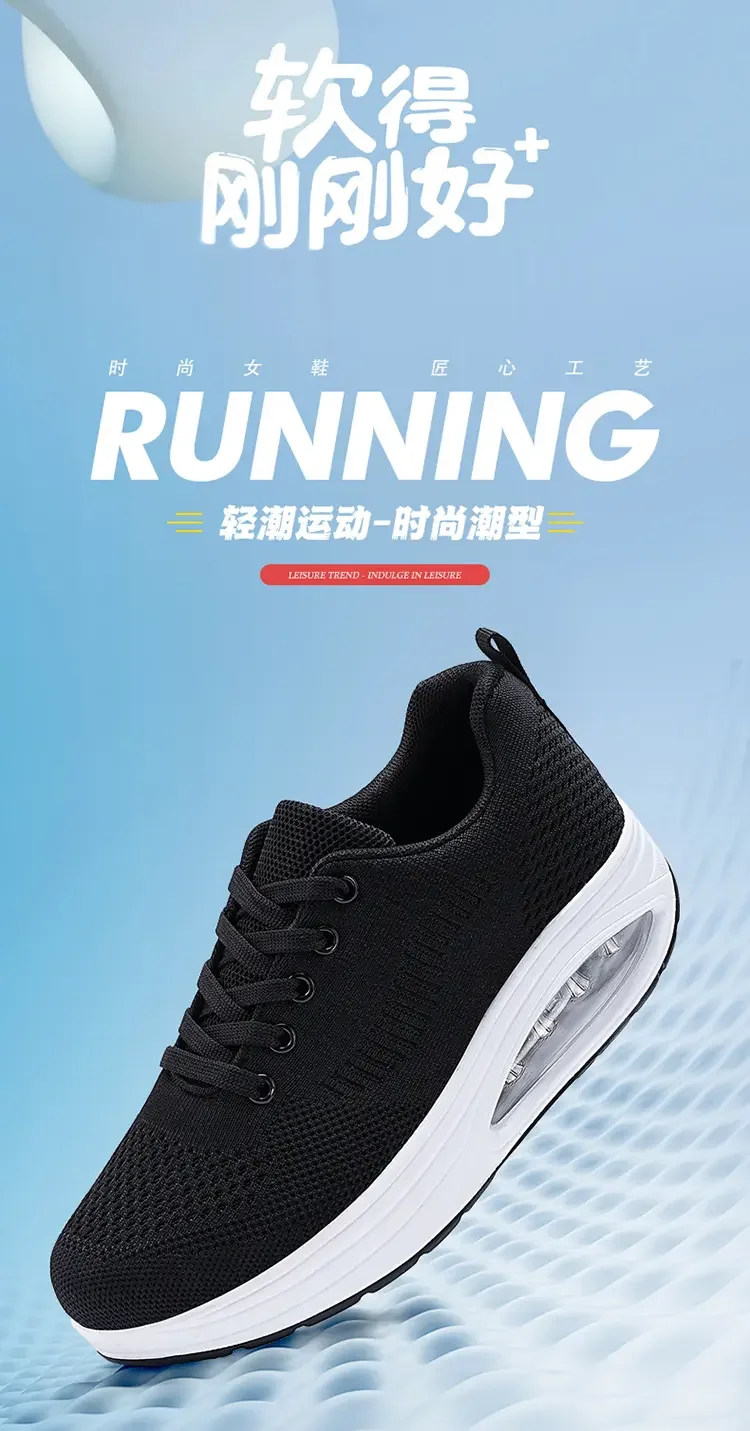 Summer Trend Shoes for Woman Thick Soled High-quality Outdoor Walking Vulcanized Shoes, Mesh Breathable Casual Platform Shoes