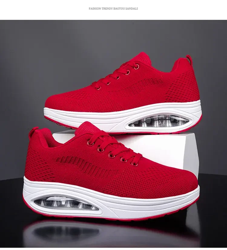 Summer Trend Shoes for Woman Thick Soled High-quality Outdoor Walking Vulcanized Shoes, Mesh Breathable Casual Platform Shoes