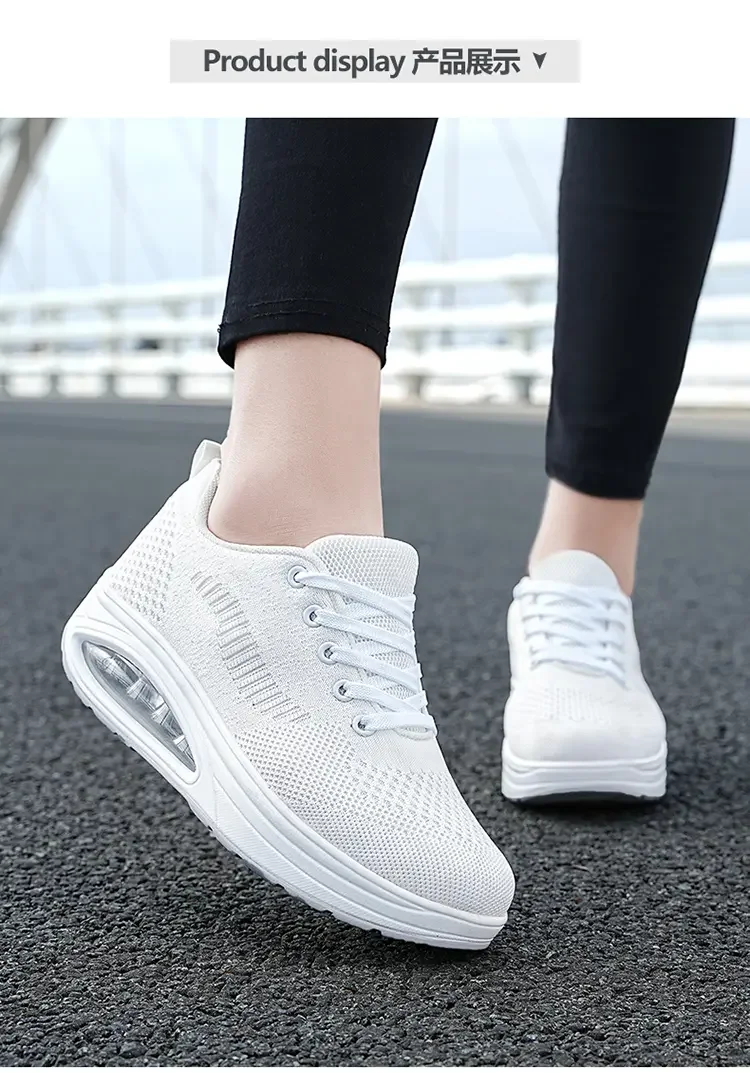 Summer Trend Shoes for Woman Thick Soled High-quality Outdoor Walking Vulcanized Shoes, Mesh Breathable Casual Platform Shoes