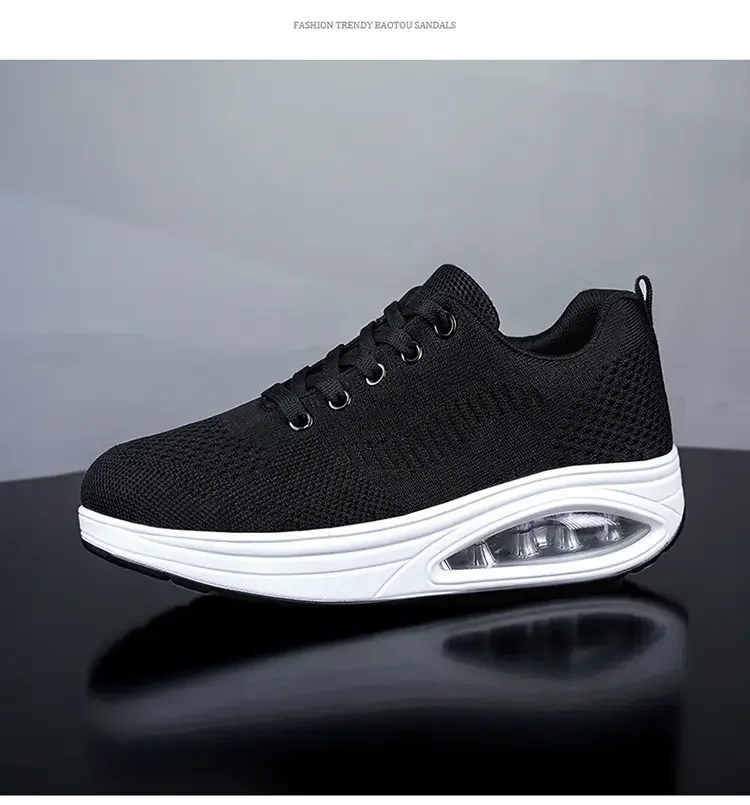 Summer Trend Shoes for Woman Thick Soled High-quality Outdoor Walking Vulcanized Shoes, Mesh Breathable Casual Platform Shoes