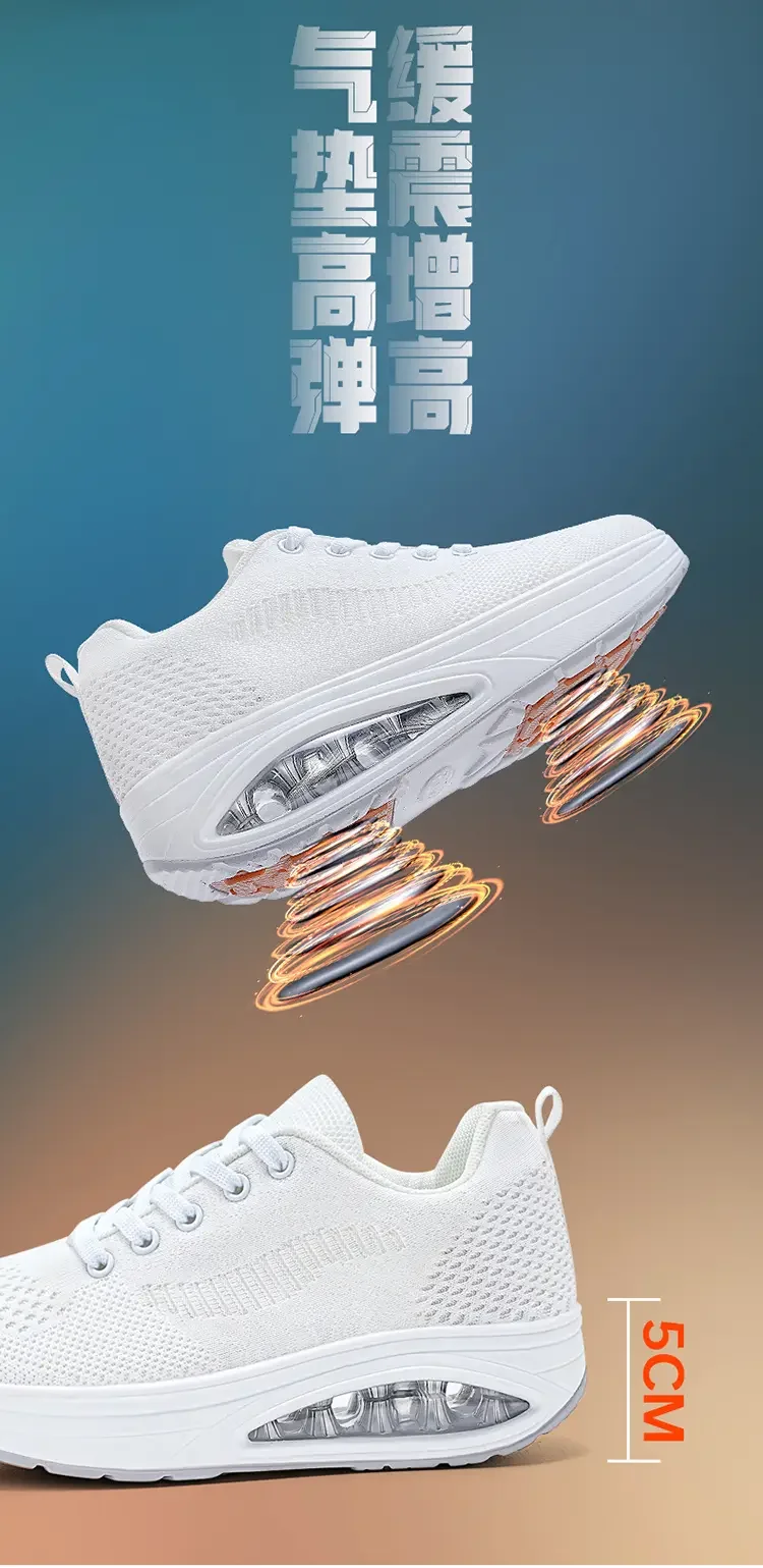 Summer Trend Shoes for Woman Thick Soled High-quality Outdoor Walking Vulcanized Shoes, Mesh Breathable Casual Platform Shoes