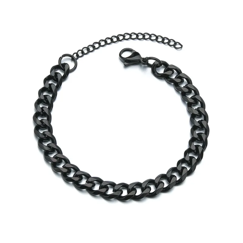 LETAPI Fashion Stainless Steel Curb Cuban Chain Bracelet for Men Women Hip Hop Couple Unisex Wrist Hand Jewelry Gift Party