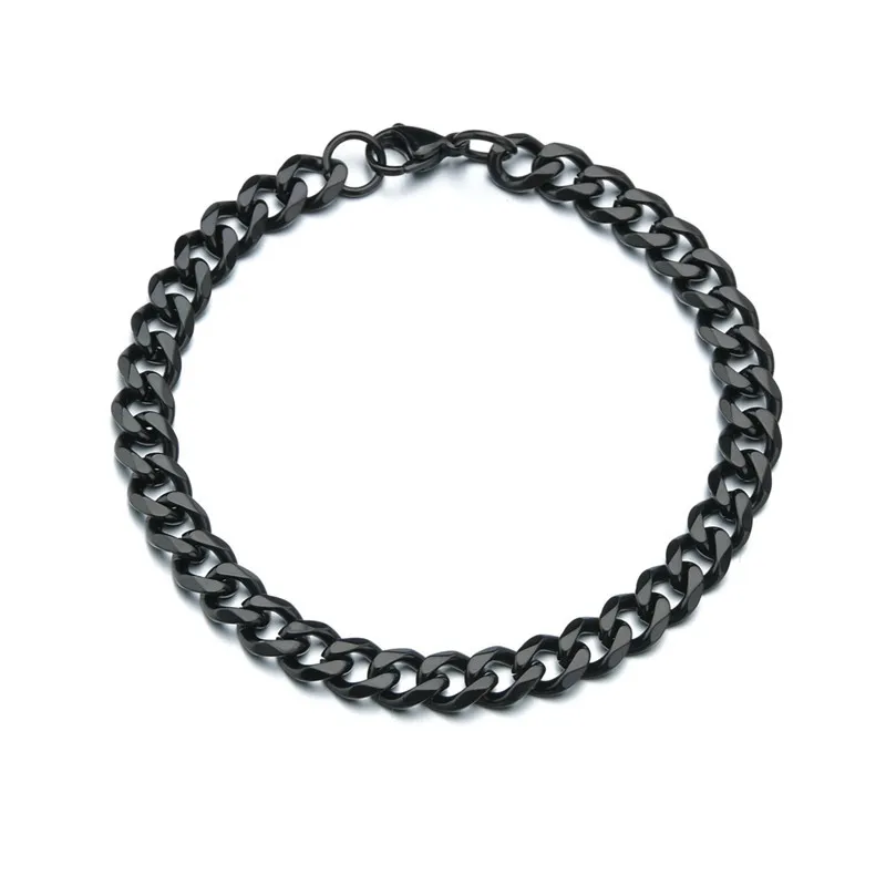 LETAPI Fashion Stainless Steel Curb Cuban Chain Bracelet for Men Women Hip Hop Couple Unisex Wrist Hand Jewelry Gift Party