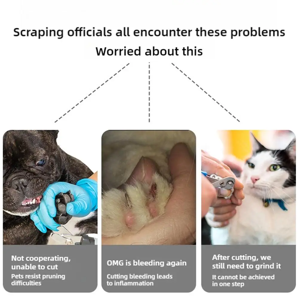 Electric Pet Nail Clippers USB Rechargeable Dog Nail Grinder Portable Small Dog Cat Nail Pet Grooming Tool For Cat Big And Small