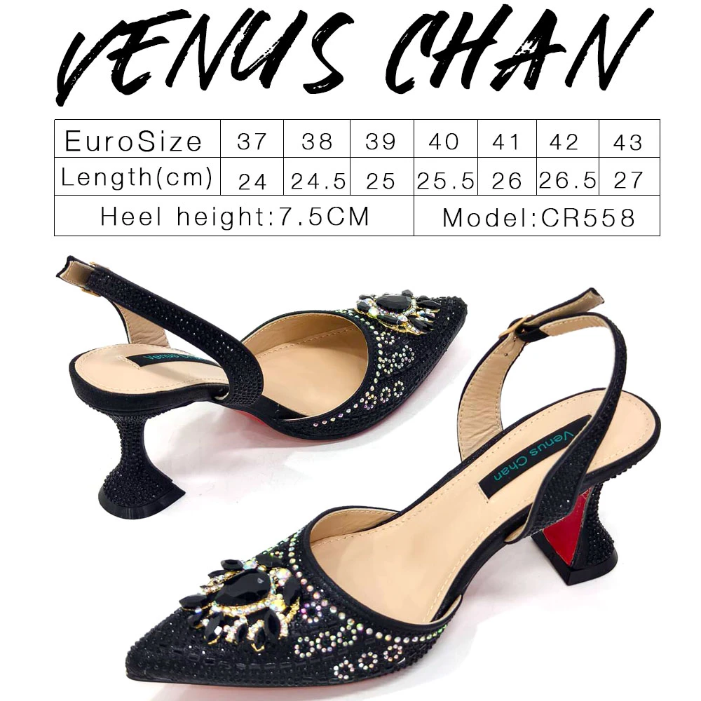 Venus Chan- Green Color High Heels for Ladies Popular Design African Ladies Shoes and Bag Set INS Style Elegant 2024 Newest
