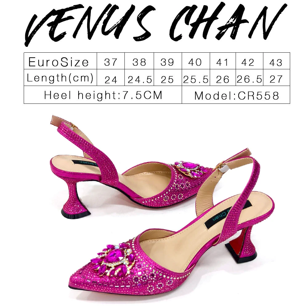 Venus Chan- Green Color High Heels for Ladies Popular Design African Ladies Shoes and Bag Set INS Style Elegant 2024 Newest