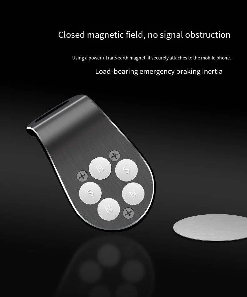 Universal Magnetic Car Phone Holder, Air Vent Clip‑On Cell Phone Mount, Magnetic GPS Phone Bracket Compatible with iPhone, Samsu
