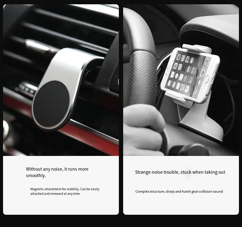 Universal Magnetic Car Phone Holder, Air Vent Clip‑On Cell Phone Mount, Magnetic GPS Phone Bracket Compatible with iPhone, Samsu