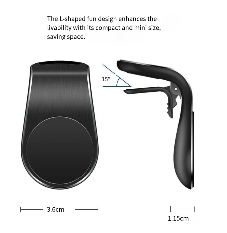 Universal Magnetic Car Phone Holder, Air Vent Clip‑On Cell Phone Mount, Magnetic GPS Phone Bracket Compatible with iPhone, Samsu