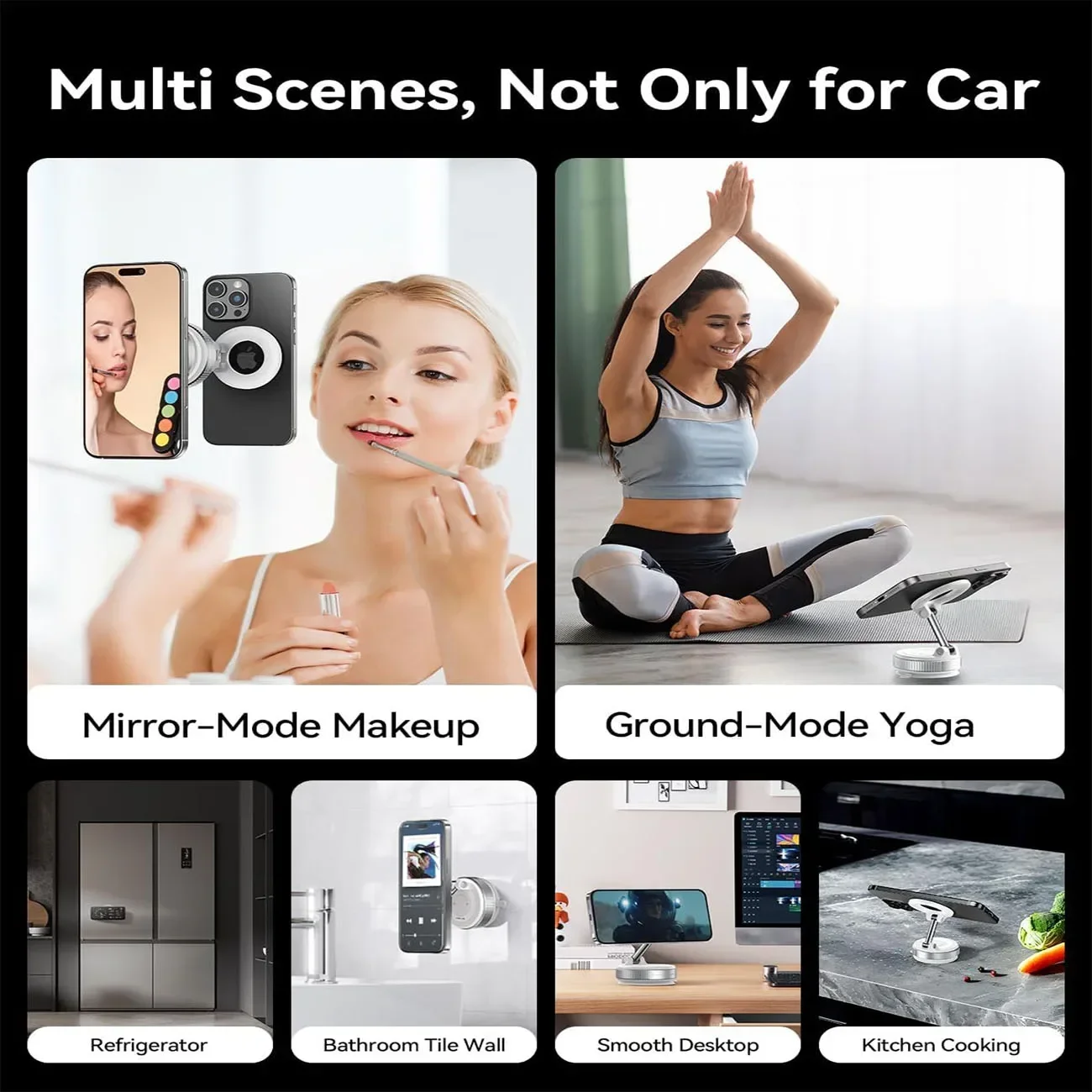 2026 Upgraded Suction Cup Phone Mount Nano Gel 360° Vacuum Magnetic Car Phone Holders for Your Car 110LBS Reinforced Mount