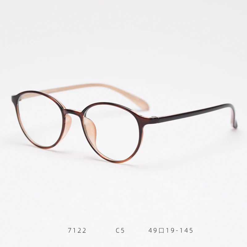 Fashion Eyeglasses TR90 Frame Round Shape Glasses Anti Blue Light Spectacles Lightweight Eyewear for Women Men