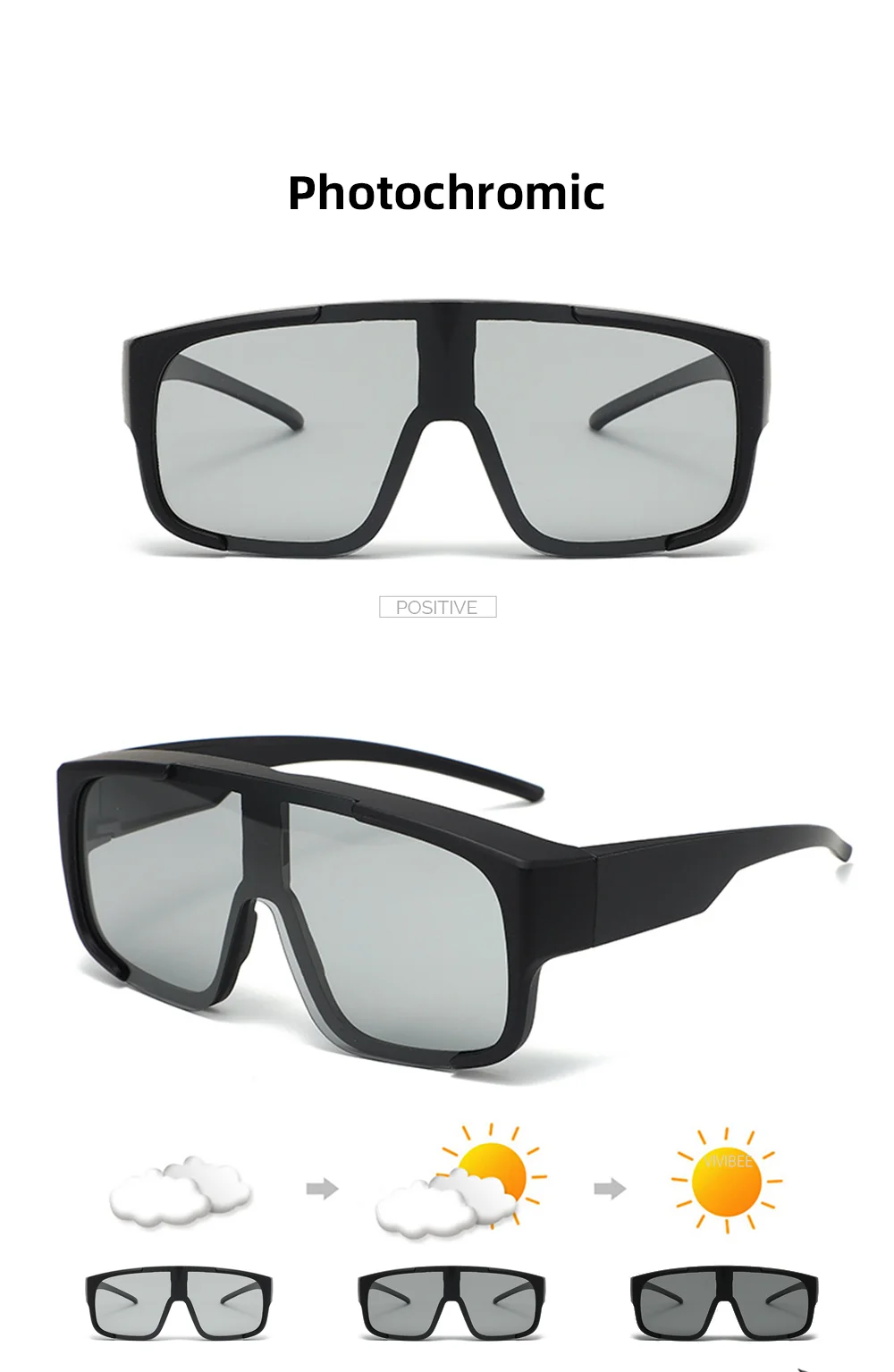 VIVIBEE Large Polarized Glasses Fit Over Sunglasses Photochromic Men Driving UV400 Fishing Outdoor Women Mirrored Dark Goggles