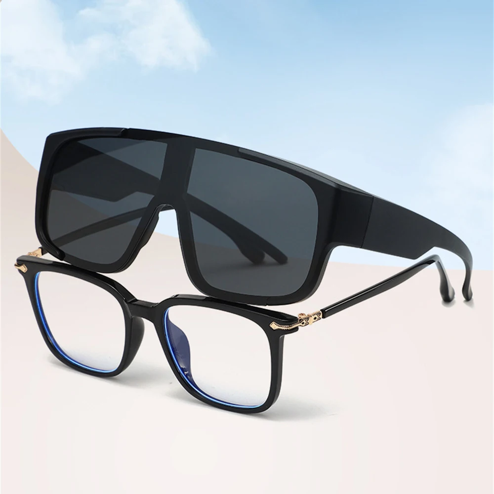 VIVIBEE Large Polarized Glasses Fit Over Sunglasses Photochromic Men Driving UV400 Fishing Outdoor Women Mirrored Dark Goggles