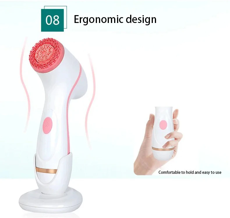 3 In 1 Electric Cleansing Brush Ultrasonic Facial Cleaner Face Massagers Sonic Rotating Cleansing Brush Face Deep Cleansing Tool