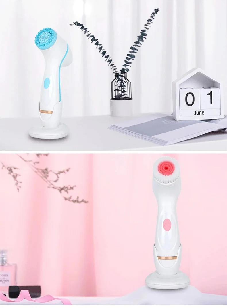 3 In 1 Electric Cleansing Brush Ultrasonic Facial Cleaner Face Massagers Sonic Rotating Cleansing Brush Face Deep Cleansing Tool