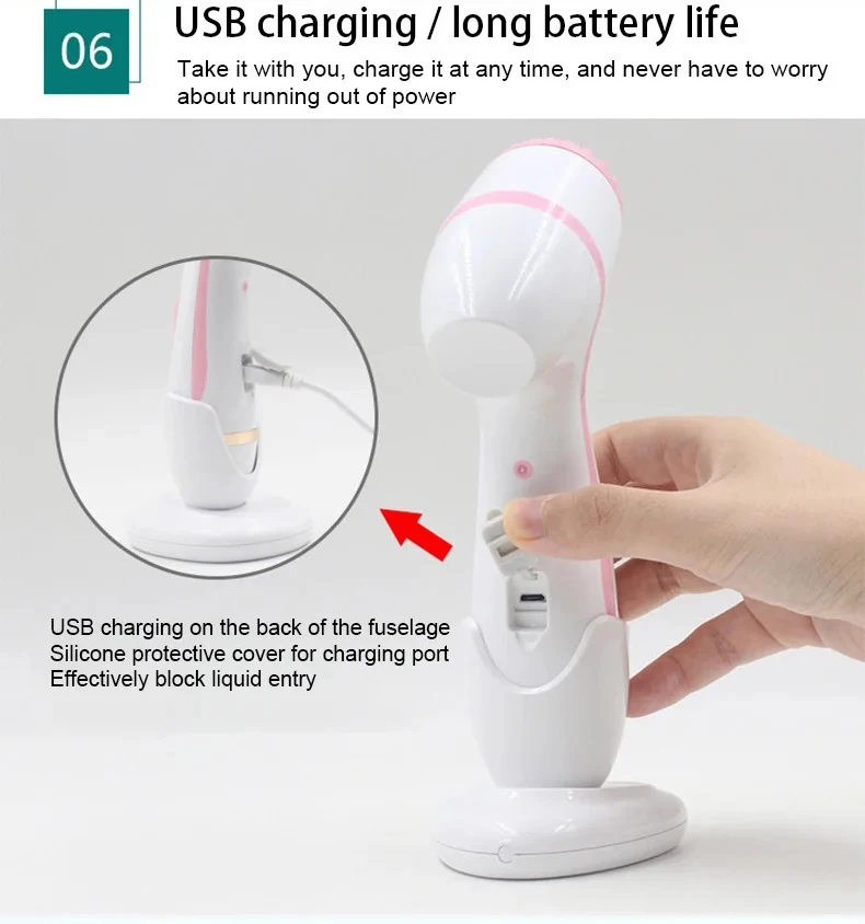 3 In 1 Electric Cleansing Brush Ultrasonic Facial Cleaner Face Massagers Sonic Rotating Cleansing Brush Face Deep Cleansing Tool