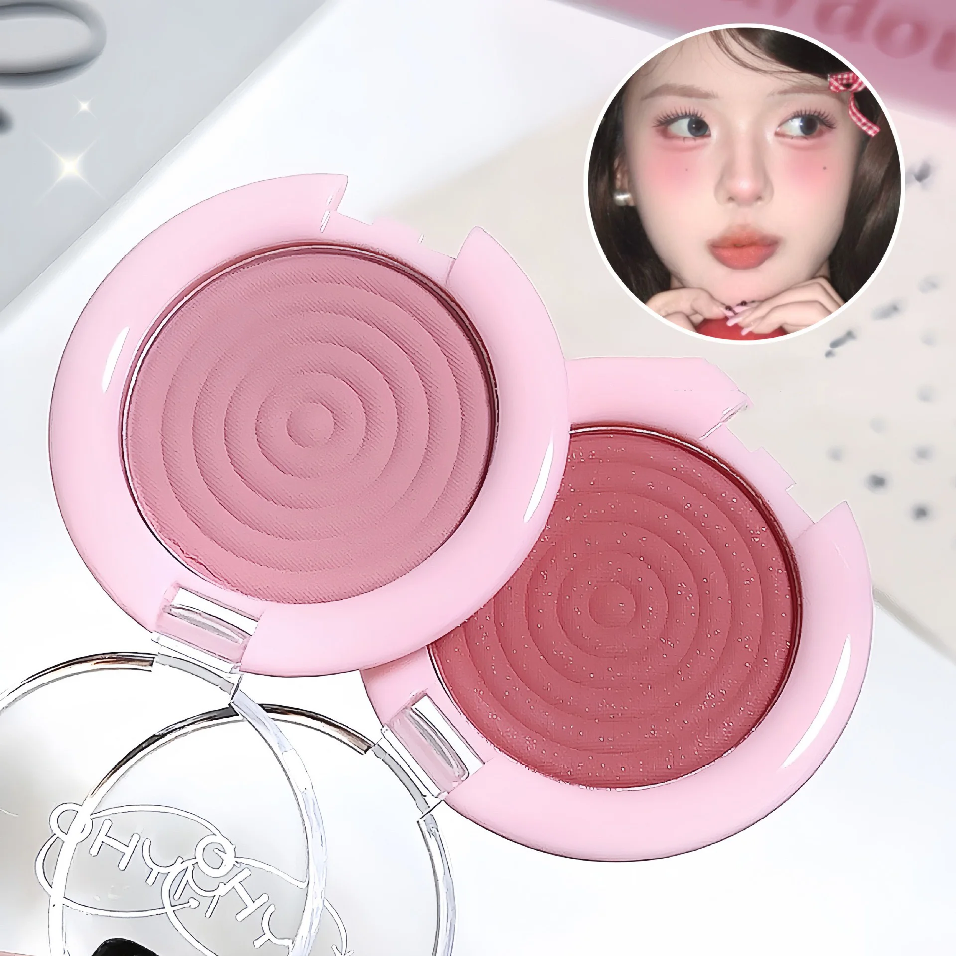 1Pc Monochrome Blush Face Mineral Pigment Peach Orange Nude Pink Matte Natural Blush Contour Shadow Cheek Blusher Cosmetics