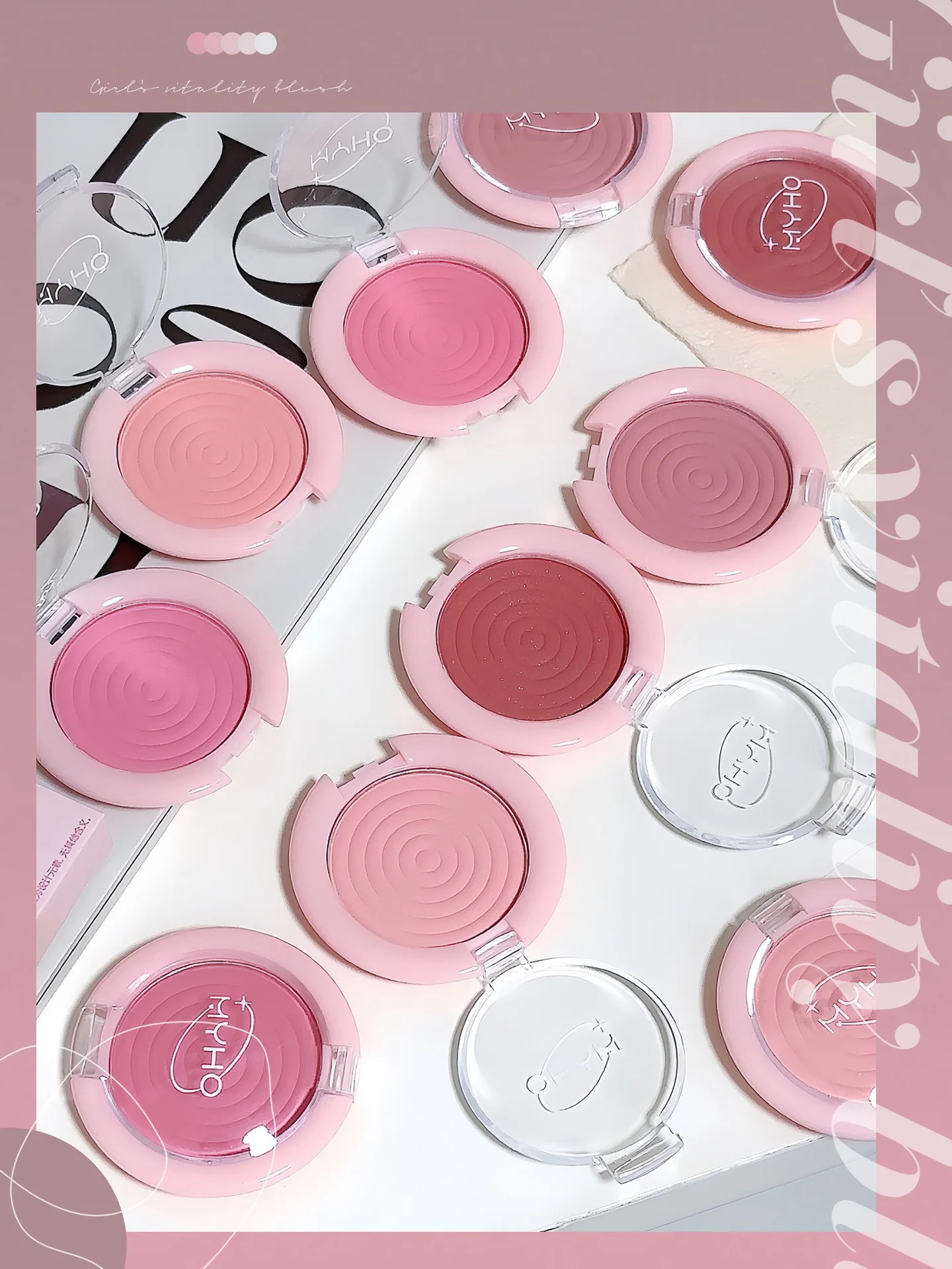 1Pc Monochrome Blush Face Mineral Pigment Peach Orange Nude Pink Matte Natural Blush Contour Shadow Cheek Blusher Cosmetics