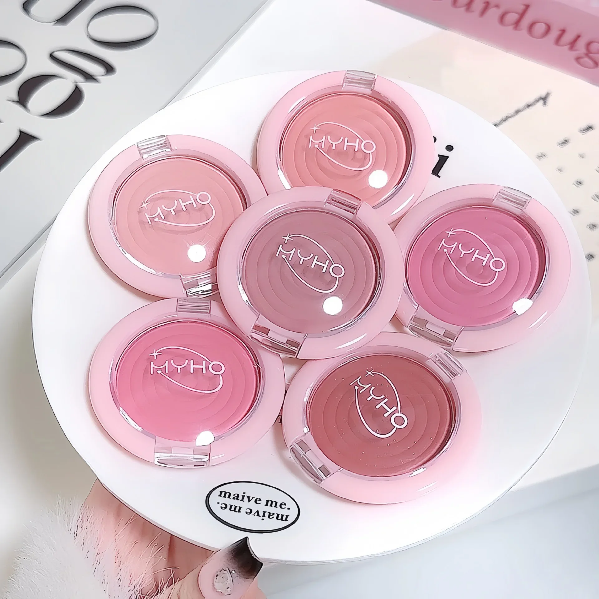 1Pc Monochrome Blush Face Mineral Pigment Peach Orange Nude Pink Matte Natural Blush Contour Shadow Cheek Blusher Cosmetics