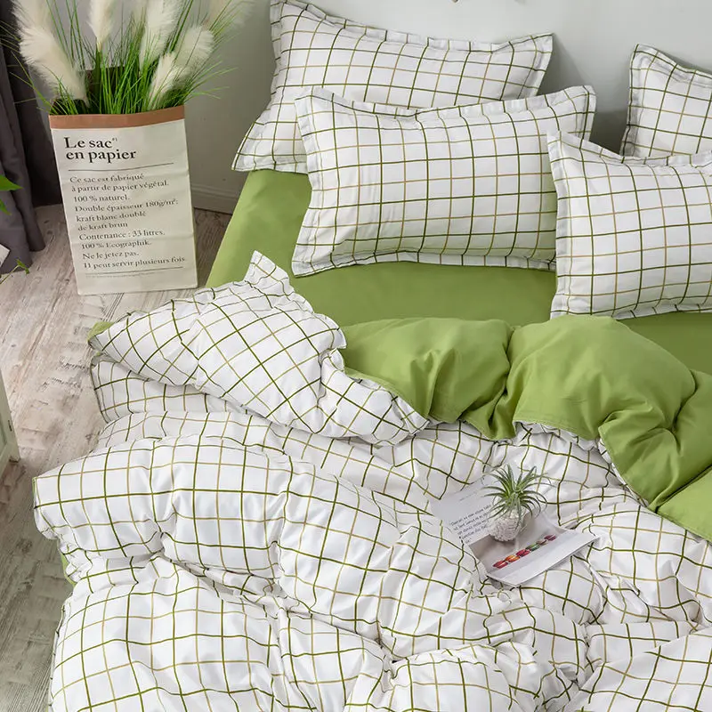 Vintage Floral Duvet Cover Set No Filler with Flat Sheet Pillowcases Single Double Queen Size Girls Ins Korean New Bedding Kit