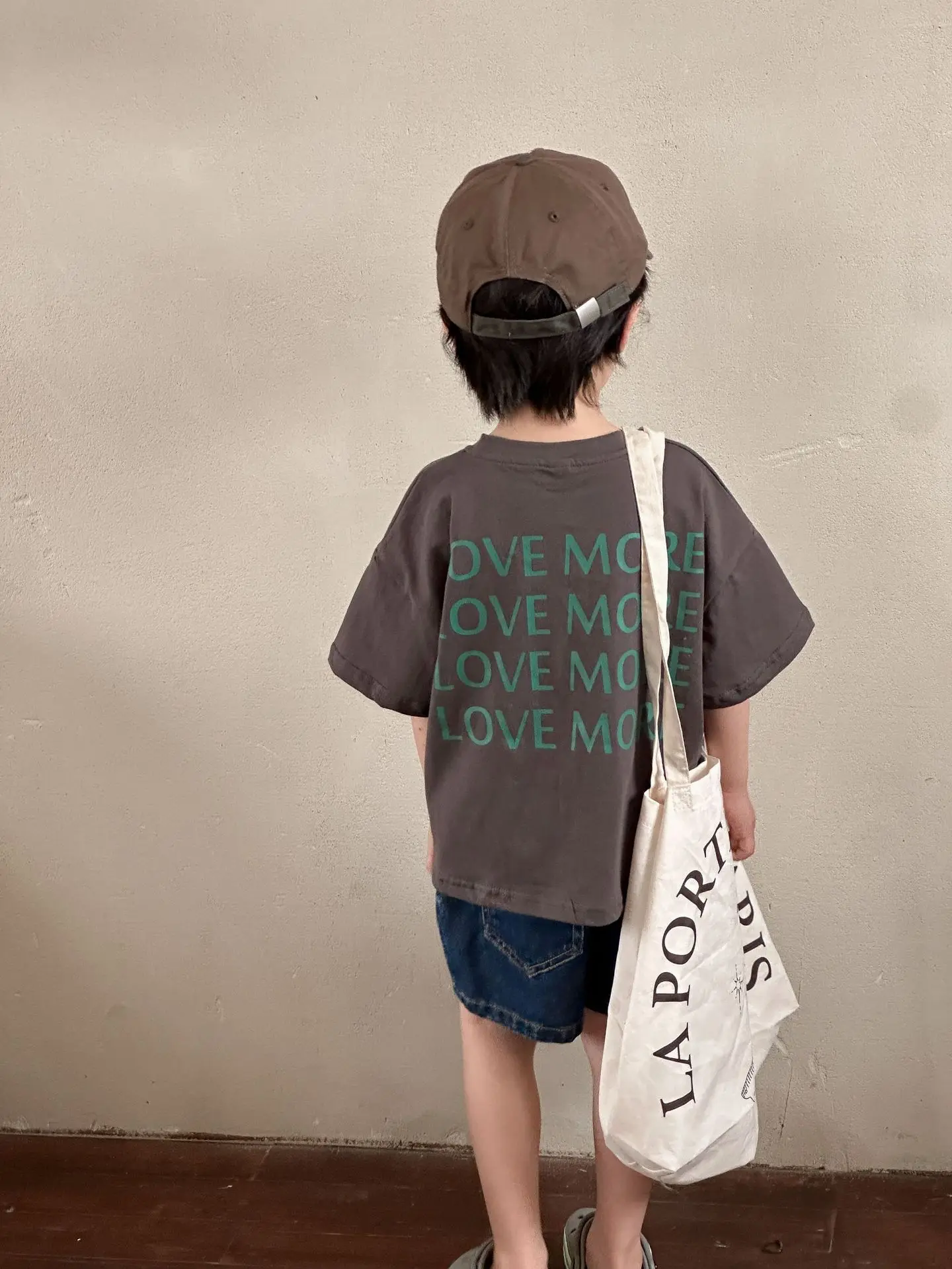 New Thin Children Short Sleeve T-shirt Loose Boy Baby Letter Print Casual Tops Retro Toddler Girl Cotton Tees Kid Pullover Shirt