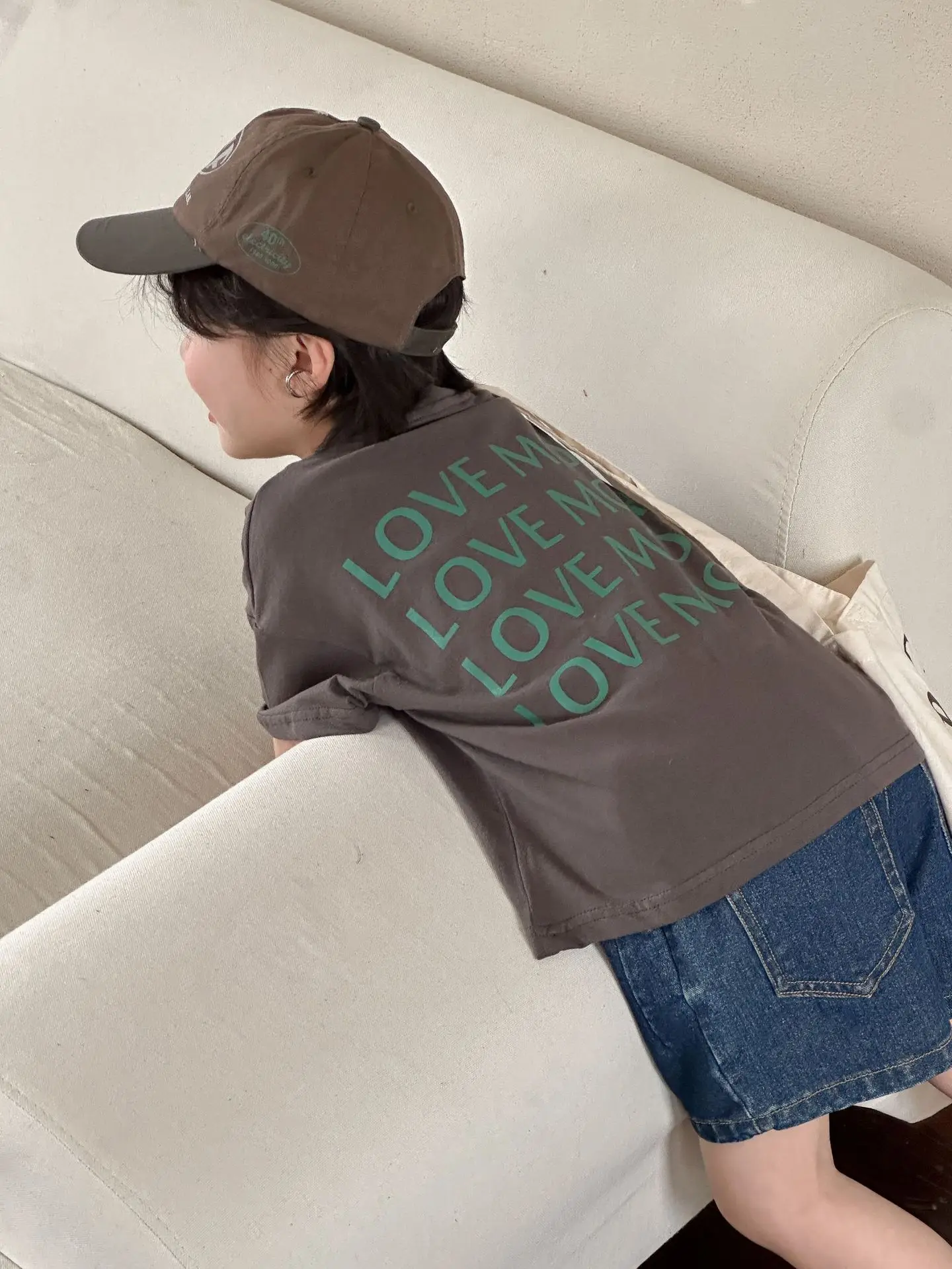 New Thin Children Short Sleeve T-shirt Loose Boy Baby Letter Print Casual Tops Retro Toddler Girl Cotton Tees Kid Pullover Shirt