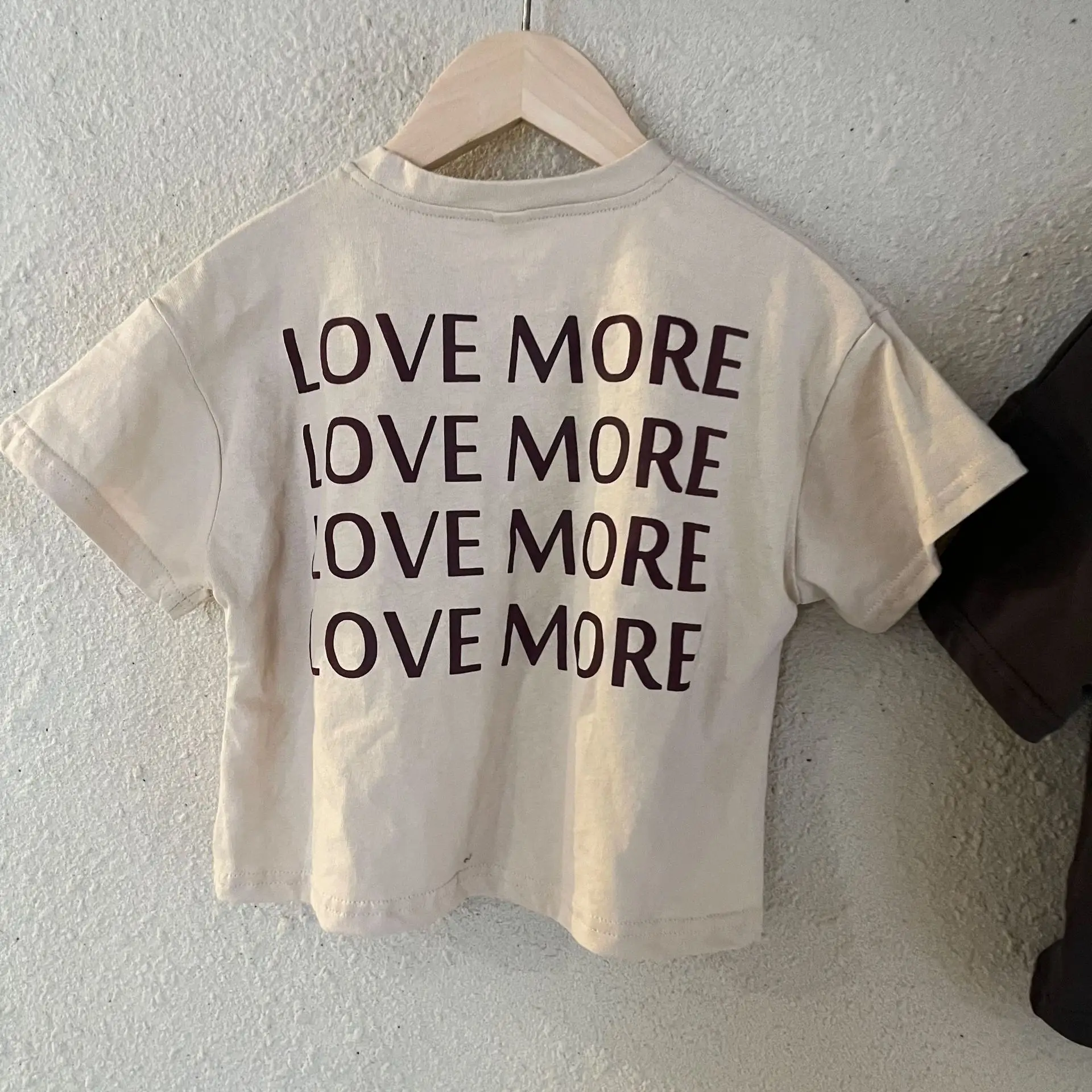New Thin Children Short Sleeve T-shirt Loose Boy Baby Letter Print Casual Tops Retro Toddler Girl Cotton Tees Kid Pullover Shirt
