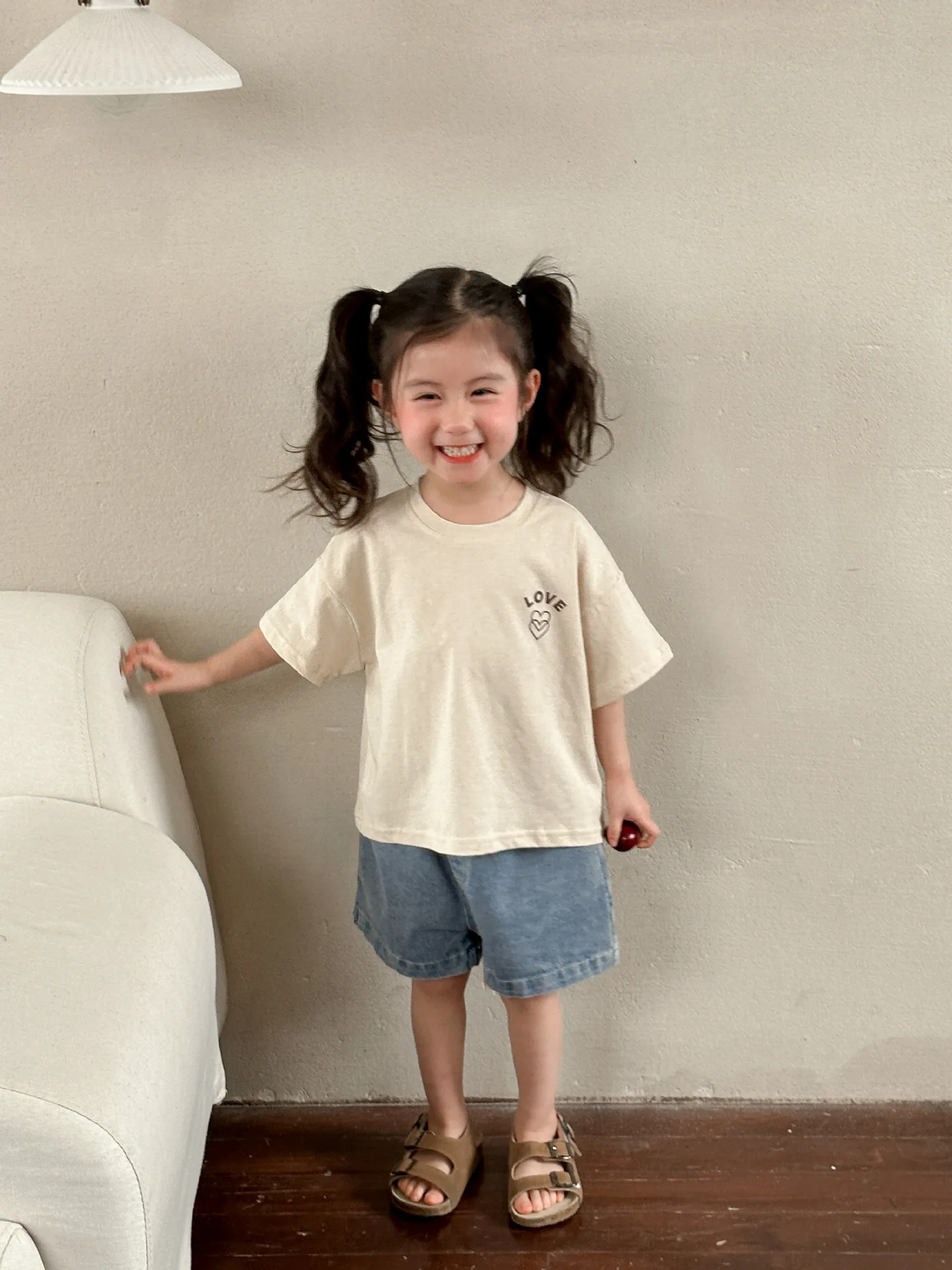 New Thin Children Short Sleeve T-shirt Loose Boy Baby Letter Print Casual Tops Retro Toddler Girl Cotton Tees Kid Pullover Shirt
