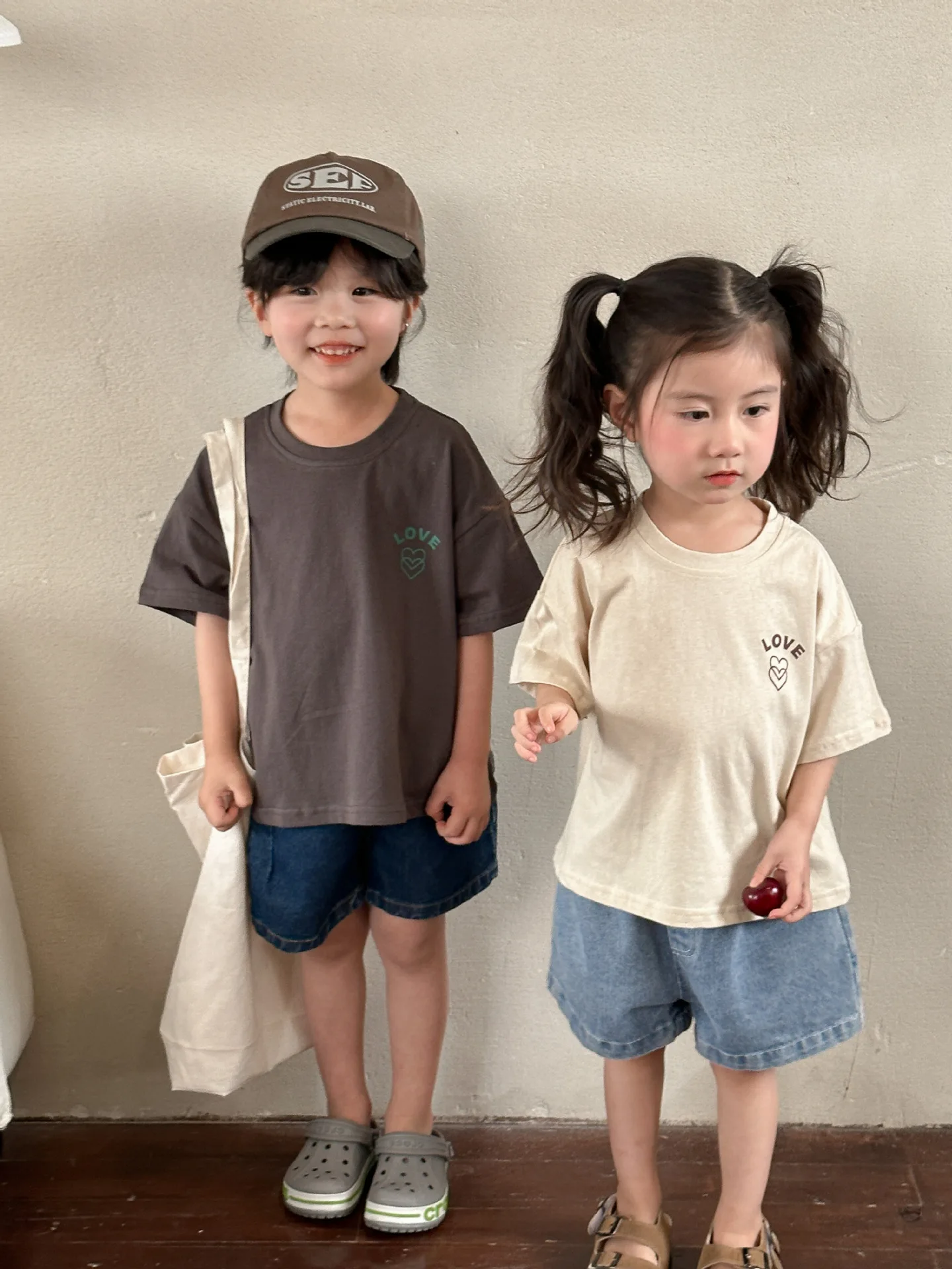 New Thin Children Short Sleeve T-shirt Loose Boy Baby Letter Print Casual Tops Retro Toddler Girl Cotton Tees Kid Pullover Shirt