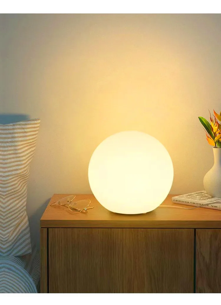 Decorative Ball Table Lamp Bedside Nightlight Girls Ins Gift Atmosphere Lamp Romantic Warm Children's Room Desk Bedroom Floor La