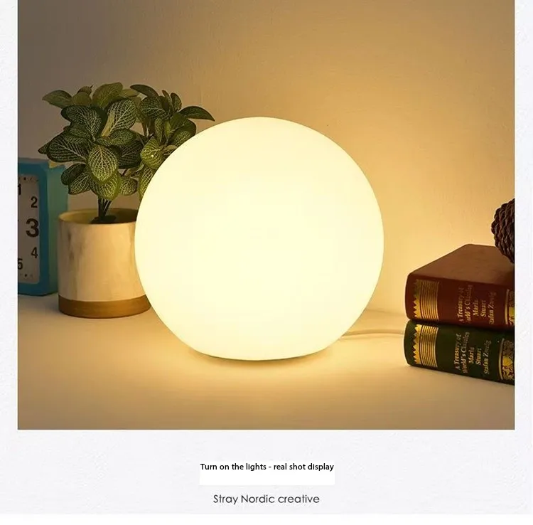 Decorative Ball Table Lamp Bedside Nightlight Girls Ins Gift Atmosphere Lamp Romantic Warm Children's Room Desk Bedroom Floor La