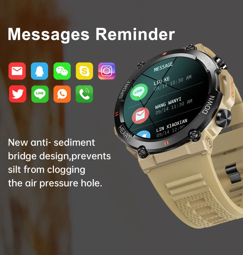 MEVADEN 1.39" Outdoor Sport Smart Watch Bluetooth Call Men Fitness Tracker Health Monitor 400mAh Smartwatch for Android IOS MD56