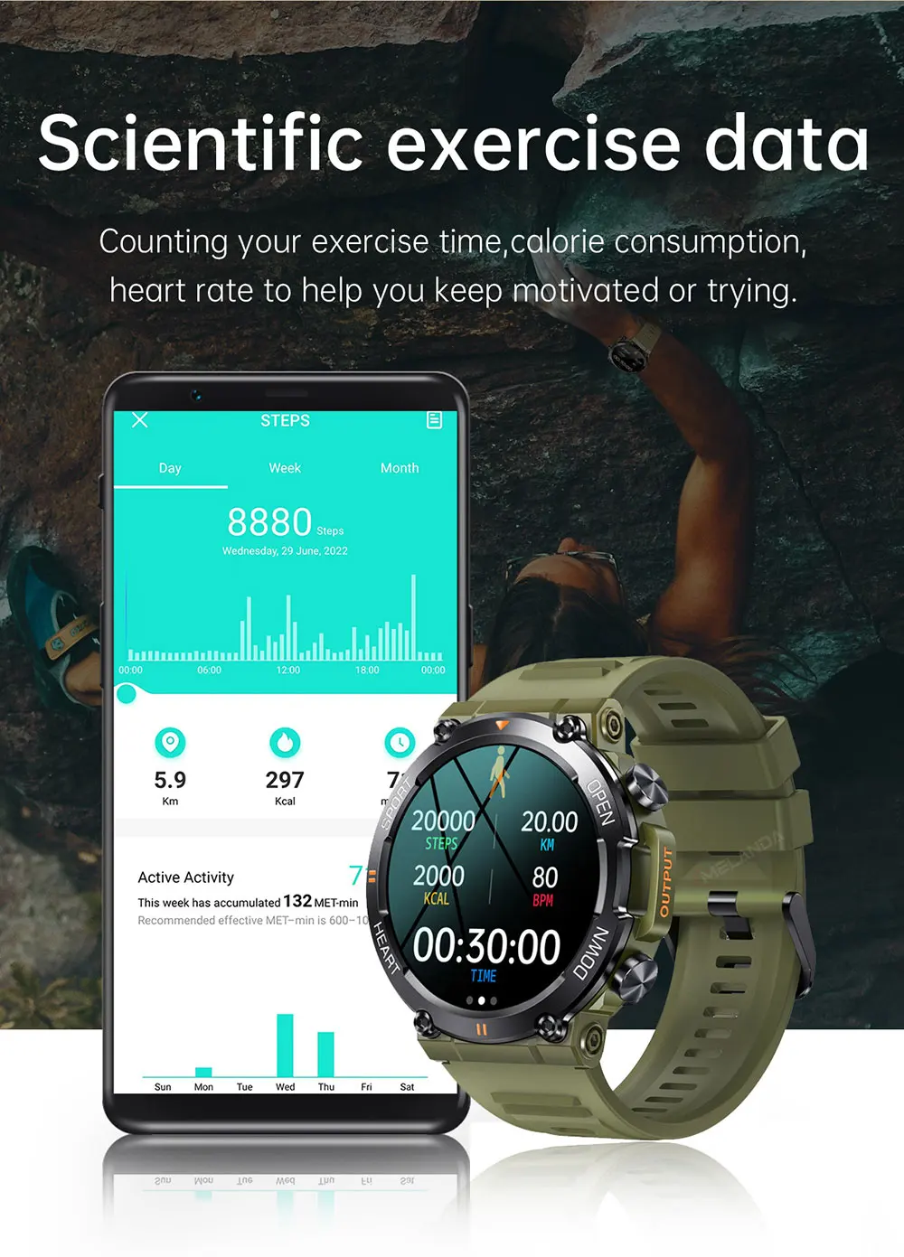 MEVADEN 1.39" Outdoor Sport Smart Watch Bluetooth Call Men Fitness Tracker Health Monitor 400mAh Smartwatch for Android IOS MD56
