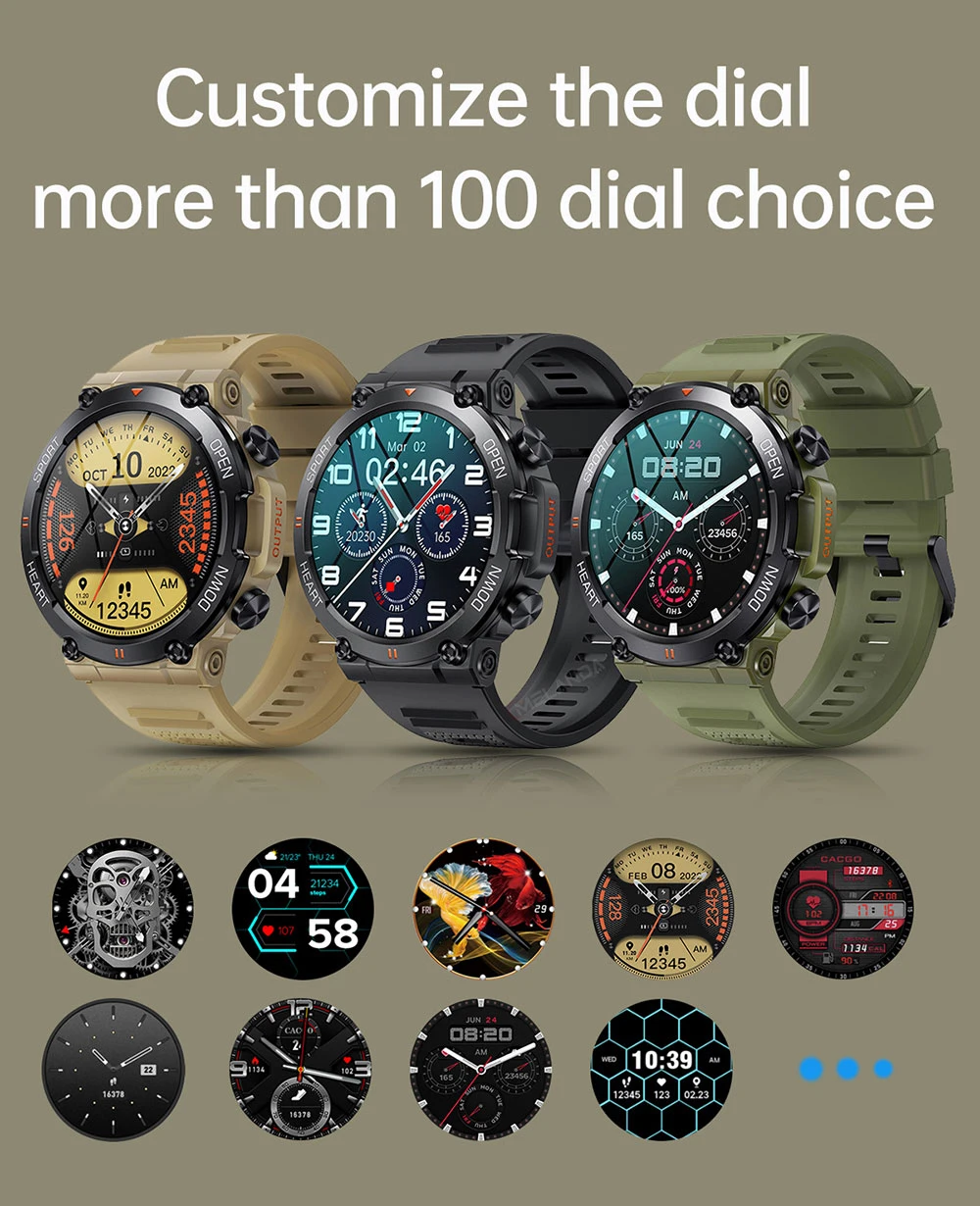 MEVADEN 1.39" Outdoor Sport Smart Watch Bluetooth Call Men Fitness Tracker Health Monitor 400mAh Smartwatch for Android IOS MD56