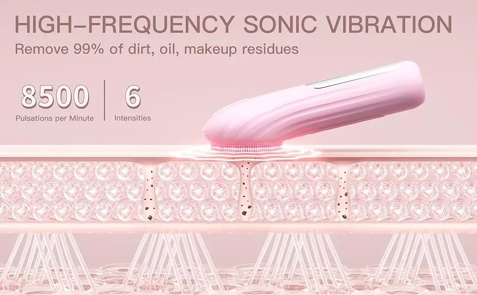 Sonic Waterproof Facial Cleansing Brush Rechargeable Scrubber Exfoliating Vibrating Deep Clean Face Cleaner Skin Care Tool