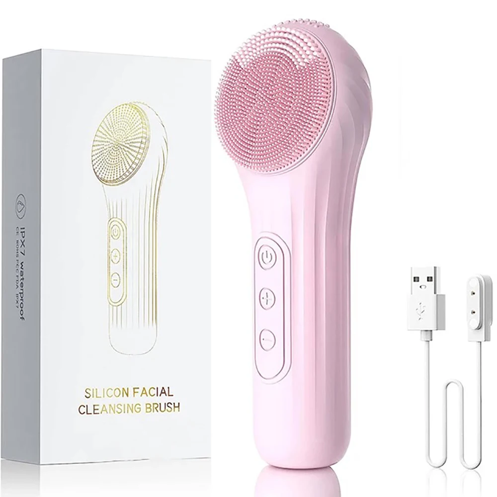 Sonic Waterproof Facial Cleansing Brush Rechargeable Scrubber Exfoliating Vibrating Deep Clean Face Cleaner Skin Care Tool