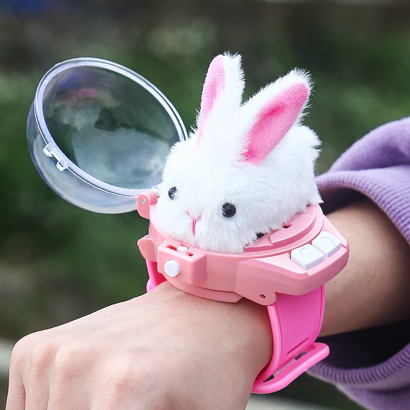 Children RC Car Mini Watch Toys With LED Lights 2.4GHz RC Car Toy Watch Rabbit Crab Racing Toys RC Car Girls Boys Birthday Gift