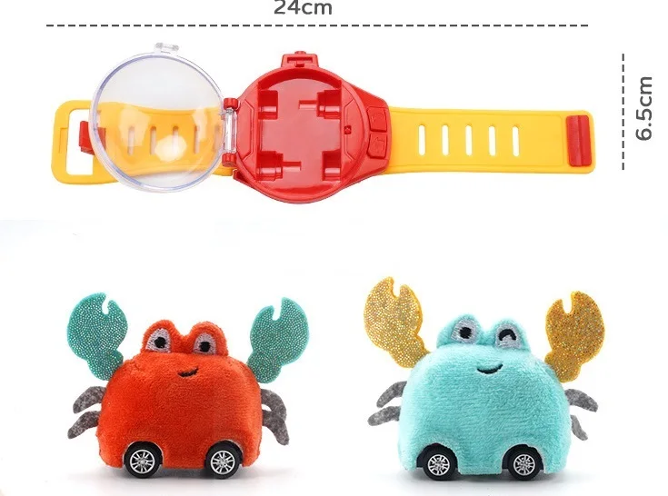 Children RC Car Mini Watch Toys With LED Lights 2.4GHz RC Car Toy Watch Rabbit Crab Racing Toys RC Car Girls Boys Birthday Gift