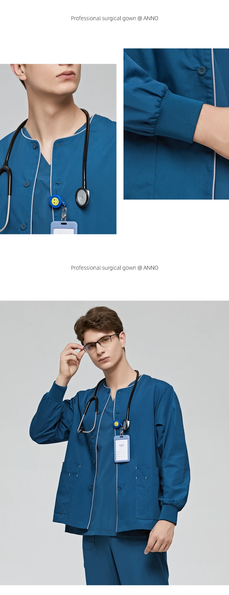 Long Sleeves Scrubs Jacket Pretty Outfit Nurse Out Coat Doctor Shirt Hospital Nursing Staff Uniforms Autumn Winter Work Wear