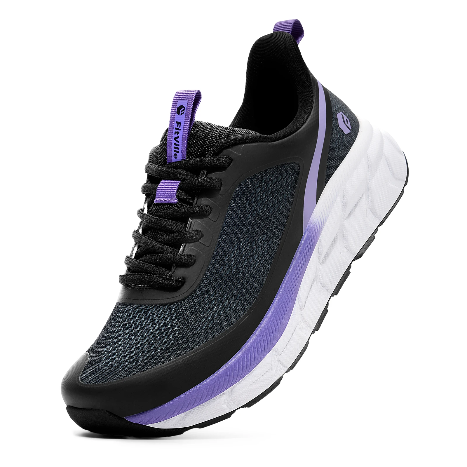 FitVille Women's Sports Shoes, Wide Casual Breathable Non‑Slip Sneakers, Comfortable Cushioned Running Jogging Shoes with Arch Support